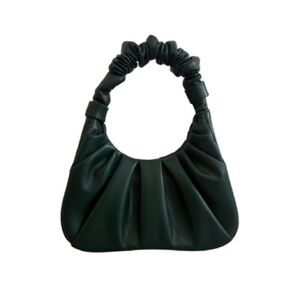 Dark Green Ruched Shoulder Bag | Bottega Inspired | Soft Vegan Leather | Trendy